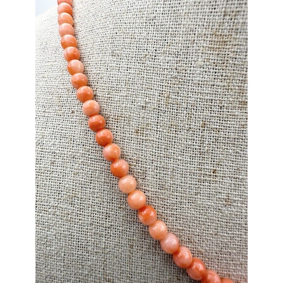 Vintage 12k Gold Filled Natural Salmon Coral Bead Necklace 16.75” - Picture 3 of 8